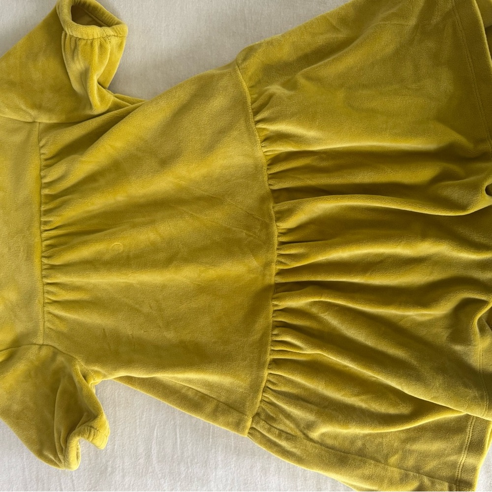 Hanna Andersson Yellow Velvet Dress Girls 3T